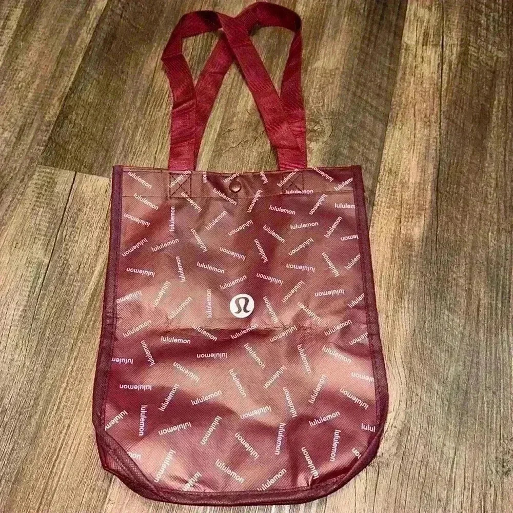 Lululemon Athletica‎ Reusable Dark Red Maroon Tote Bag Athleisure Sporty Gym